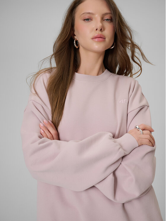 4F 4F Bluza BASIC+ Różowy jasny Loose Fit