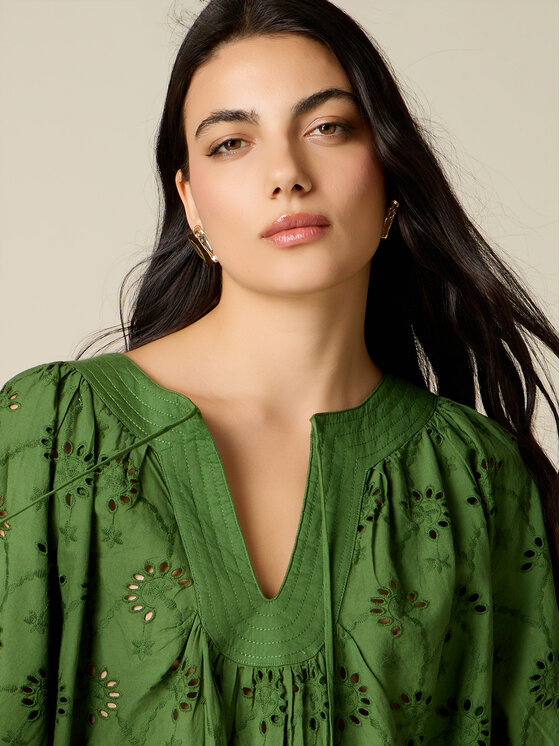 Oltre Oltre Blusa 2015E000367N015 Verde Baggy Fit