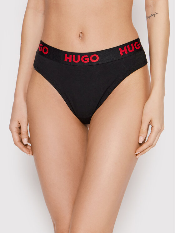 HUGO Hugo Siaurikės Thong Sporty Logo 50469651 Juoda