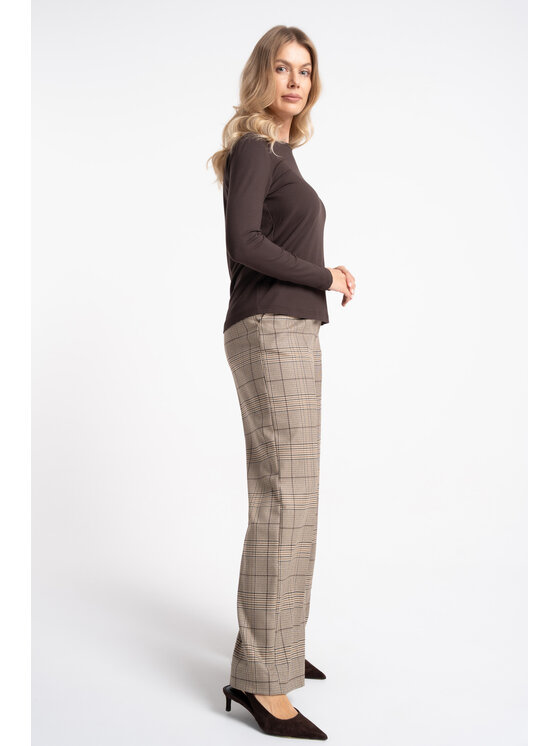 CLICK CLICK Bluzka 10-6997 Brązowy Classic Fit