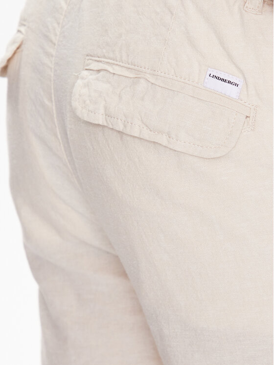Lindbergh Lindbergh Spodnie materiałowe 30-008003 Beżowy Tapered Fit