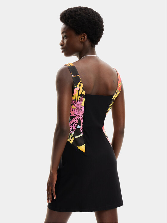 Desigual Desigual Vasarinė suknelė MONSIEUR CHRISTIAN LACROIX Marbella 24SWVW75 Juoda Slim Fit
