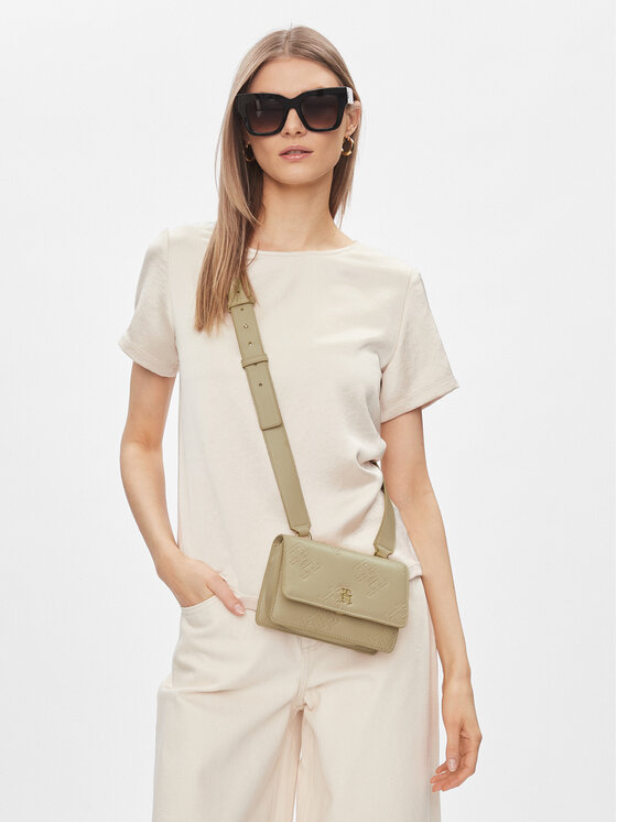 Tommy Hilfiger Tommy Hilfiger Torbica Th Refined Crossover Mono AW0AW15727 Bež