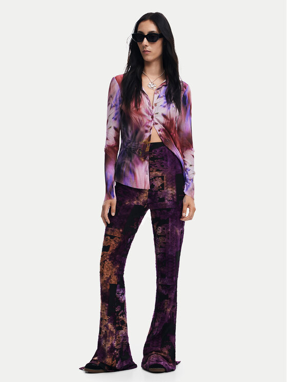 Desigual Desigual Hlače Lua 24WWPK05 Ljubičasta Slim Fit