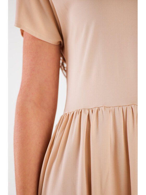 Awama Awama Sukienka letnia A517 Beżowy Basic Fit