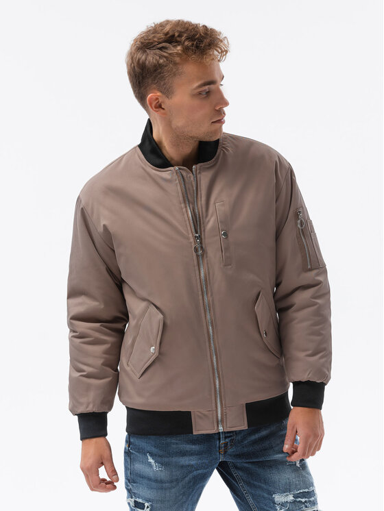 Ombre Ombre Bunda bomber C516 Béžová Regular Fit