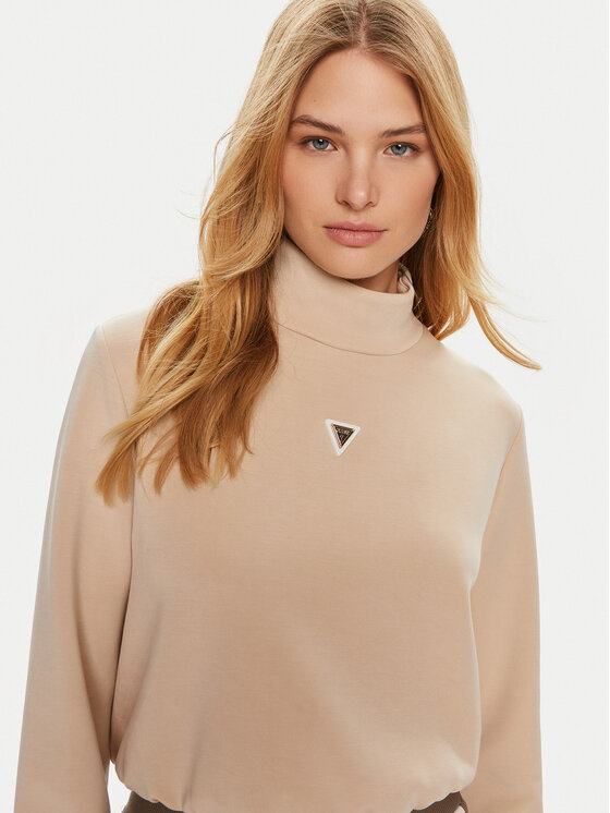 Guess Guess Bluza Olympe V4YQ05 KCAY2 Beżowy Regular Fit