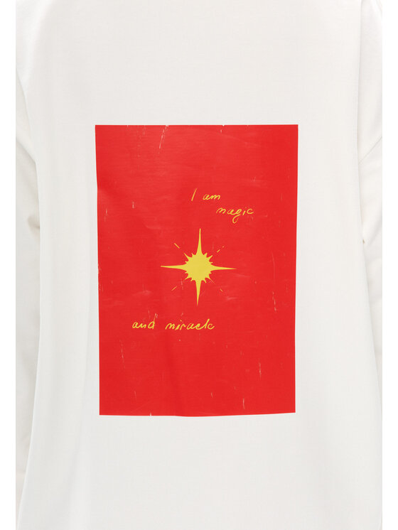 Mirons Mirons Longsleeve Print Biały Oversize