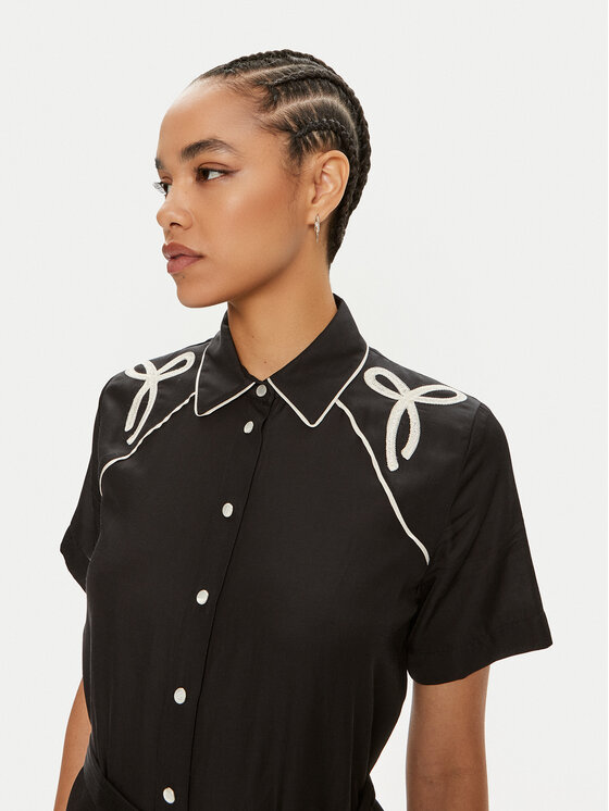 PINKO Pinko Haljina košulja Encanto 103745 A1XM Crna Regular Fit