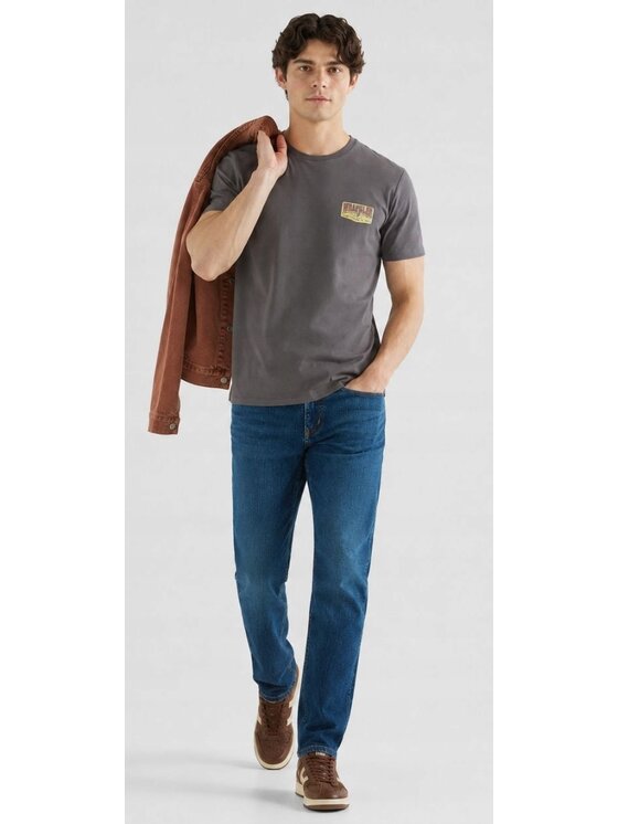 Wrangler Wrangler T-Shirt Small Graphic Tee Szary Oversize