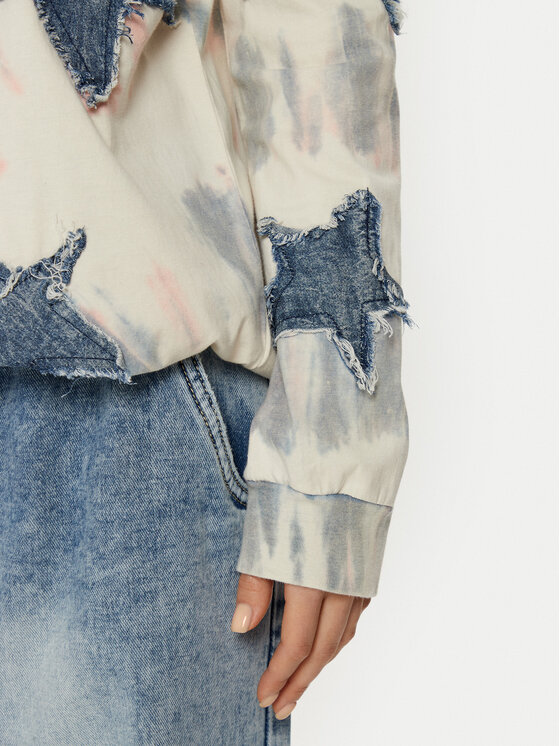 One Teaspoon One Teaspoon Μπλούζα Denim Star 26795C Μπεζ Relaxed Fit