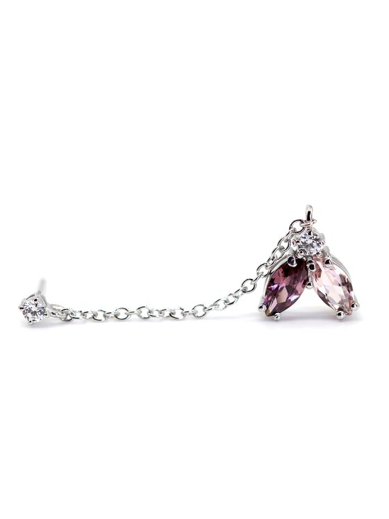 Leis Orecchini Fiore Placcatura in argento rodiato