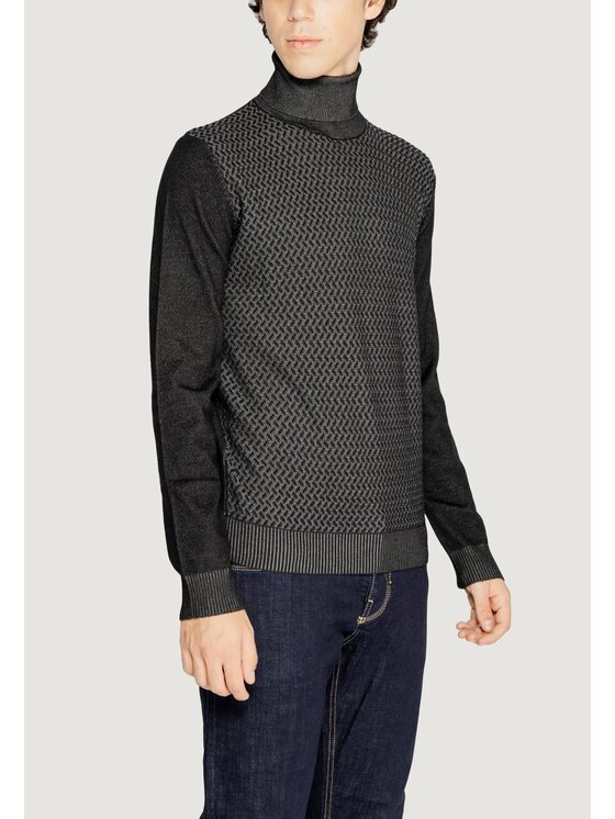 HAMAKI-HO HAMAKI-HO Sweter MI3102H Czarny Regular Fit