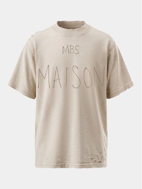 MADE BY SOCIETY MADE BY SOCIETY T-Shirt EXOSKELETON - T37204 Beżowy Basic Fit