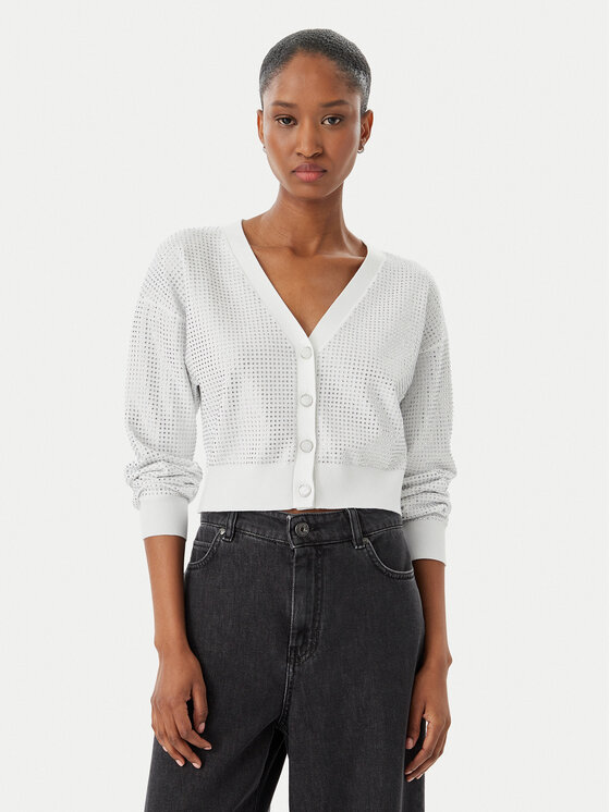 Guess Cardigan W5GR08 Z3MN2 Alb Regular Fit