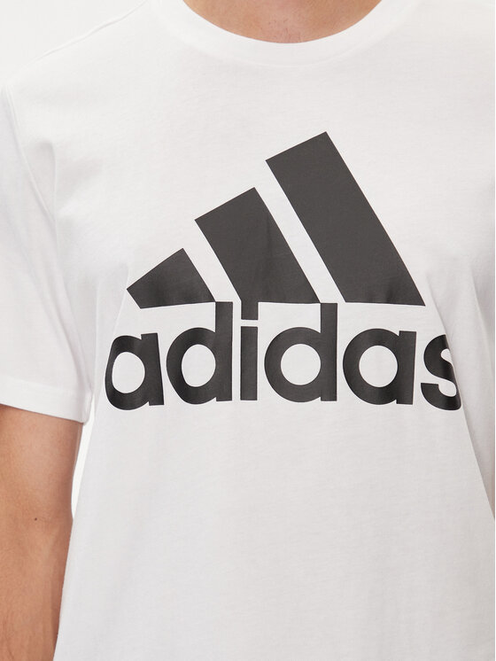 adidas adidas Tricou Essentials Single Jersey Big Logo T-Shirt IC9349 Alb Regular Fit