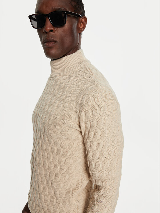 INDICODE INDICODE Pullover Inaldom 35-822 Écru Regular Fit