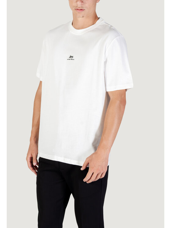 Antony Morato Antony Morato T-shirt RELAXED WITH RUBBER FLOCK LOGO PRINT Bianco Relaxed Fit