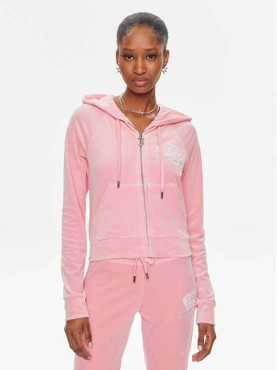 Juicy Couture Majica Dugih Rukava Madison JCWAS23329 Ružičasta Slim Fit