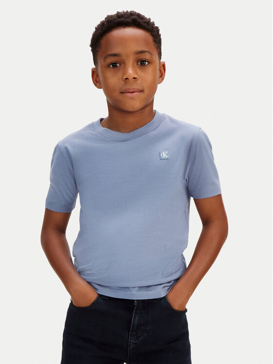 Calvin Klein Jeans Tricou Mono Mini Badge LV1CKSJA30 Albastru Regular Fit