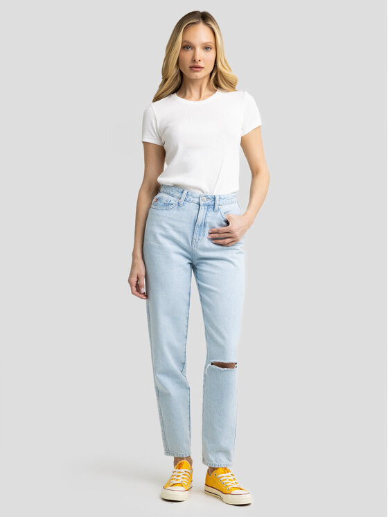 BIG STAR BIG STAR Jeansy SILLA_122_190 Błękitny Mom Fit