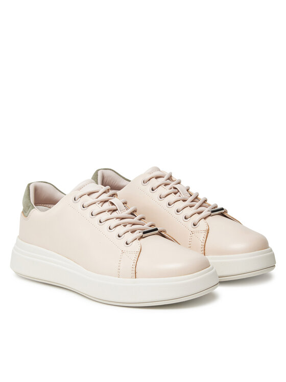 Calvin Klein Calvin Klein Sneakersy Cupsole Lace Up Lth HW0HW02540 Beżowy