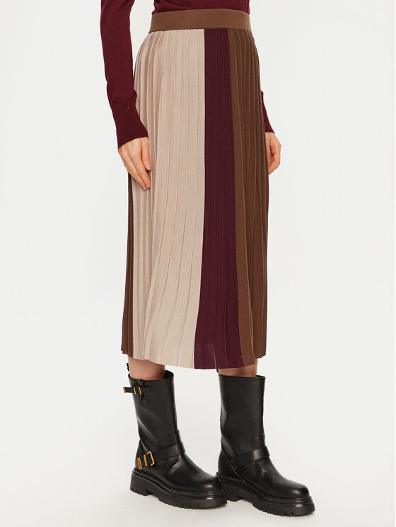 Weekend Max Mara Weekend Max Mara Rakott szoknya Virgin 2425306022 Bézs Regular Fit