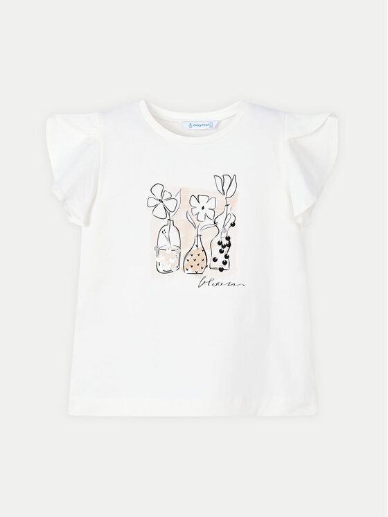 Tricou Mayoral Copii, Mărimea: 6Y, Écru, 3004