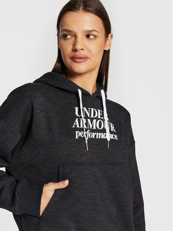 Under Armour Under Armour Bluza Essential Fleece Script 1374107 Czarny Regular Fit