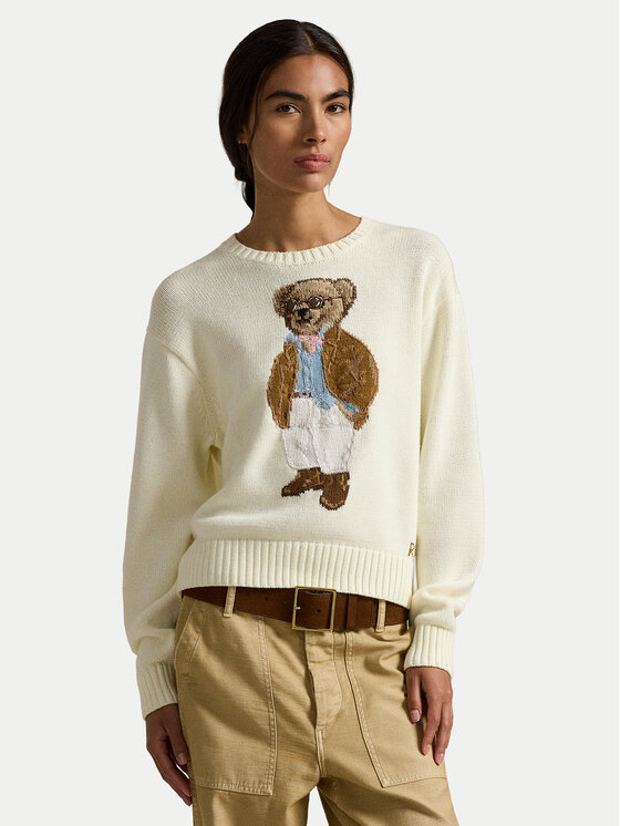 Polo Ralph Lauren Polo Ralph Lauren Sveter 211A96248001 Écru Relaxed Fit