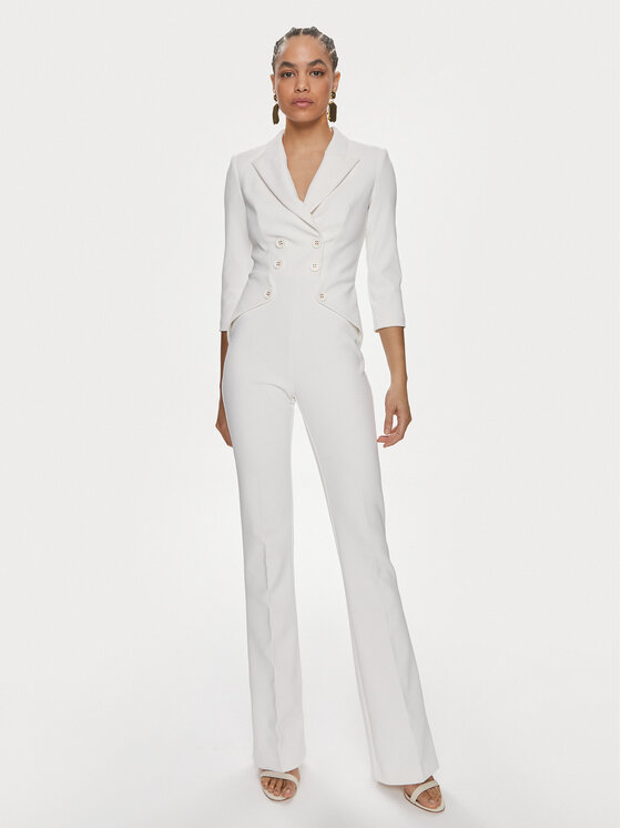 Elisabetta Franchi Elisabetta Franchi Jumpsuit TU-009-41E2-V580 Weiß Regular Fit