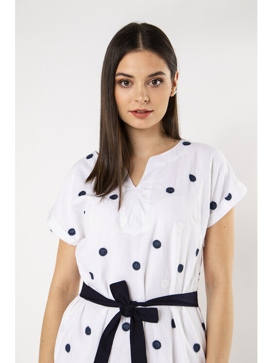 QUIOSQUE QUIOSQUE Každodenní šaty INDONESIA DRESS Bílá Regular Fit
