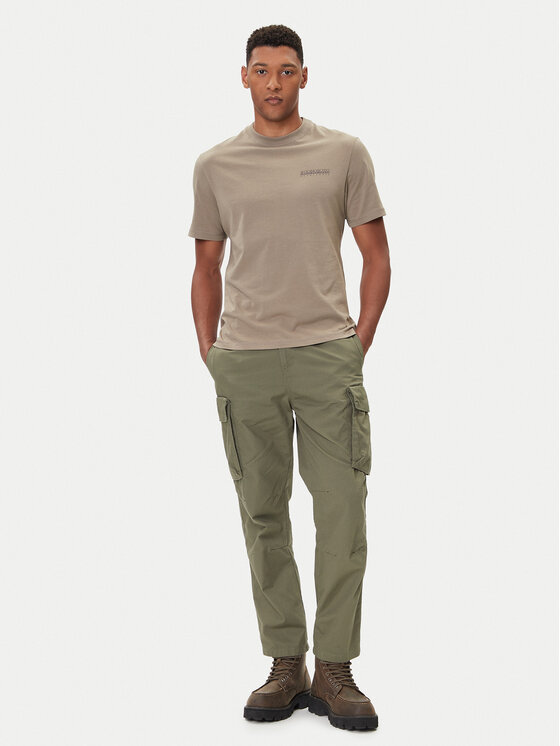 Napapijri Napapijri T-shirt S-Back Graphic NP0A88SU Beige Regular Fit