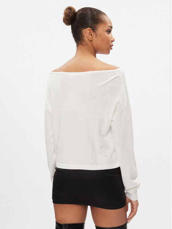 Liu Jo Sport Liu Jo Sport Sweter TA4159 MS49I Écru Cropped Fit