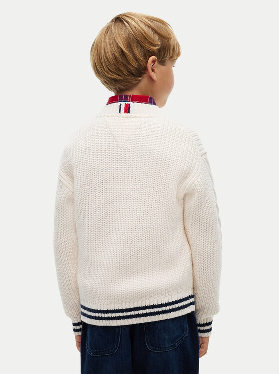 Tommy Hilfiger Tommy Hilfiger Sweter KB0KB10629 Kremowy Regular Fit