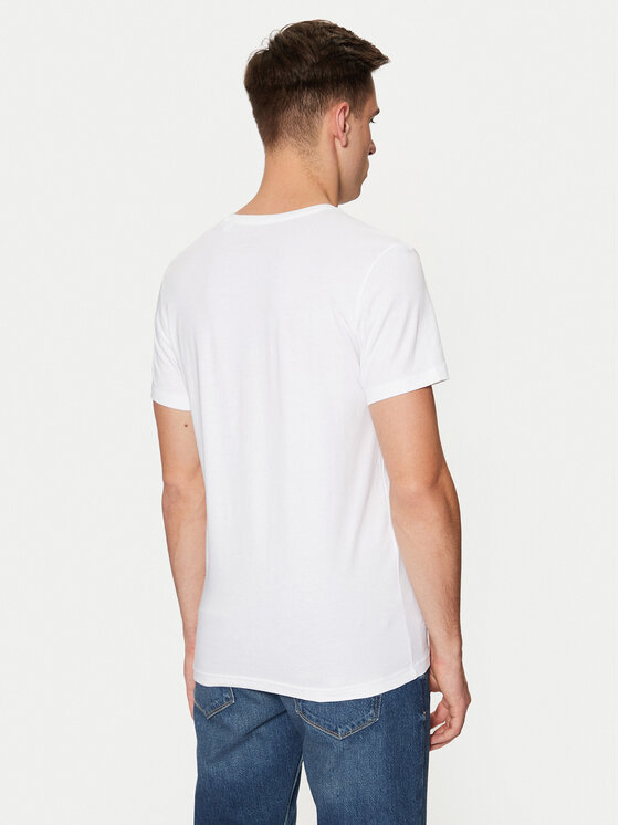 Guess Guess Tričko Caleb U97M01 KCD31 Biela Slim Fit