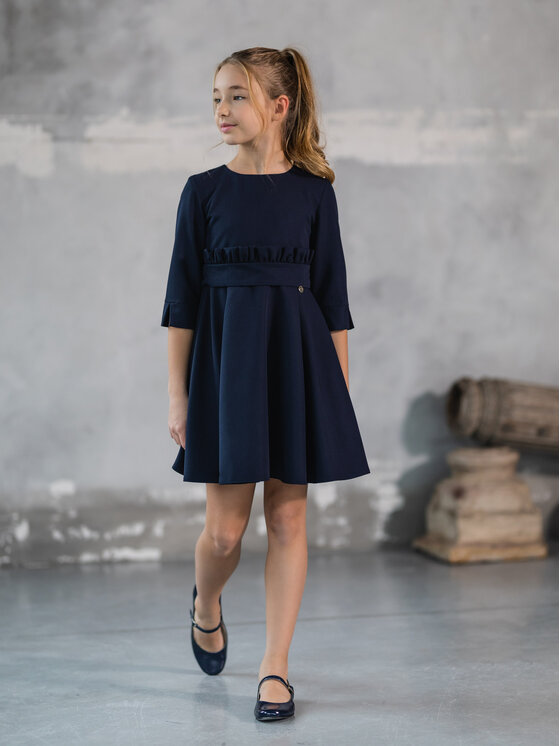 SLY SLY Sukienka 3S-201 Granatowy Comfortable Fit