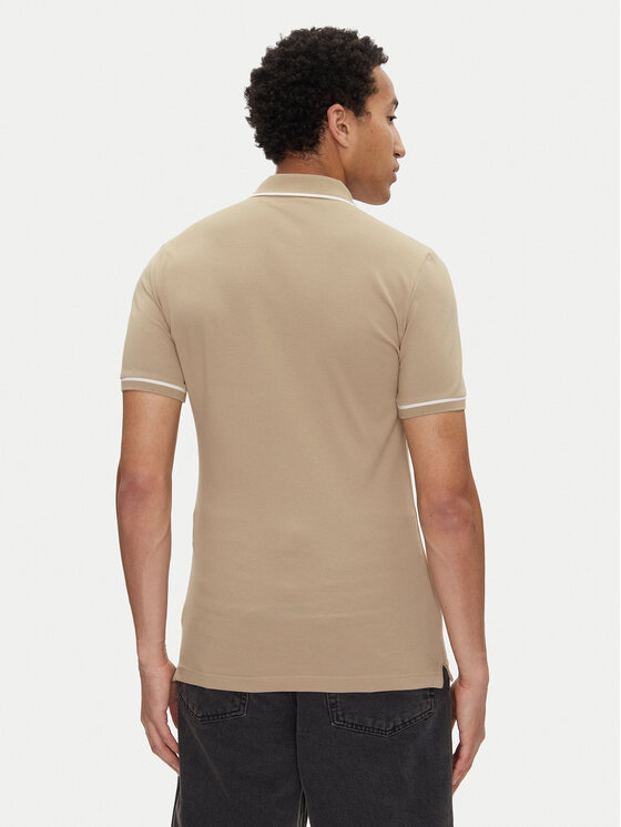 Calvin Klein Jeans Calvin Klein Jeans Тениска с яка и копчета J30J315603 Бежов Slim Fit