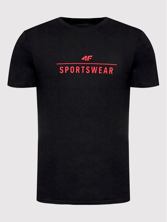 4F 4F T-Shirt H4Z22-TSM354 Czarny Regular Fit