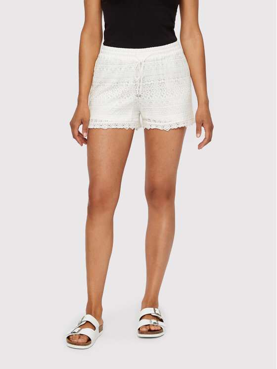 Vero Moda Bavlnené šortky Honey 10190155 Biela Regular Fit