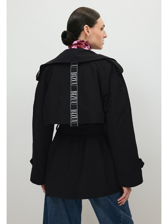 BIZUU BIZUU Trencz RACHY TRENCH COAT Czarny Standard Fit