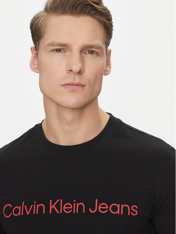 Calvin Klein Jeans Calvin Klein Jeans Póló J30J322552 Fekete Slim Fit