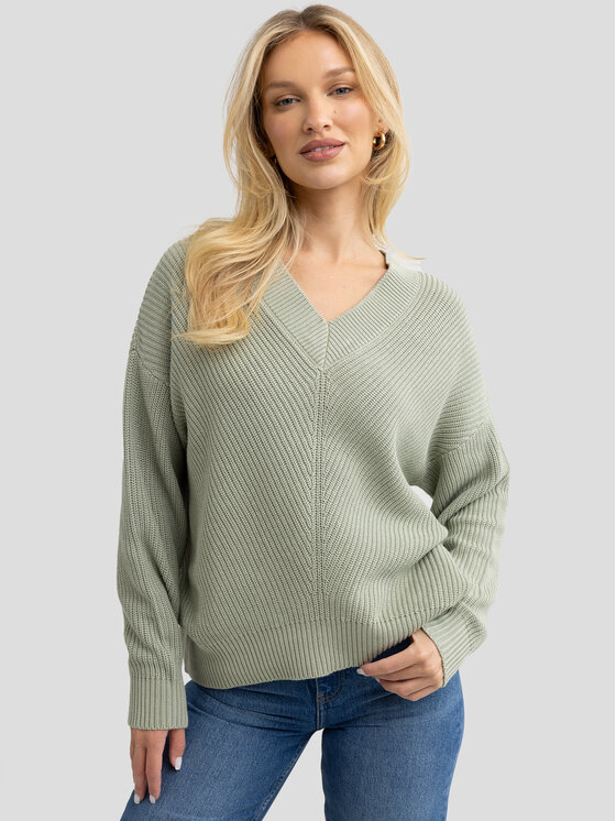 BIG STAR BIG STAR Sweter CYNTIANA Zielony Comfort Fit