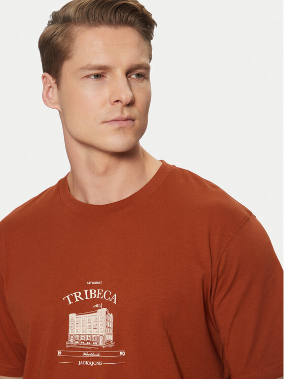 Jack&Jones Jack&Jones Majica Boston 12273400 Rjava Relaxed Fit