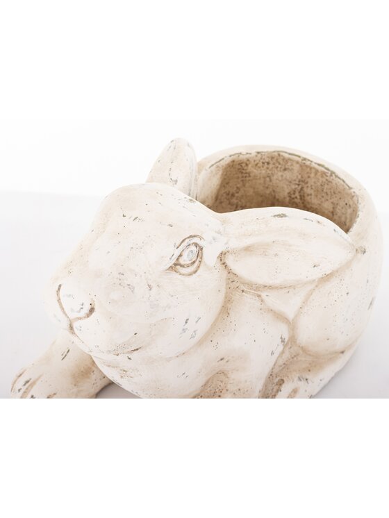 MIAhome MIAhome Osłonka cementowa 15x13x22 cm KRÓLIK Biały