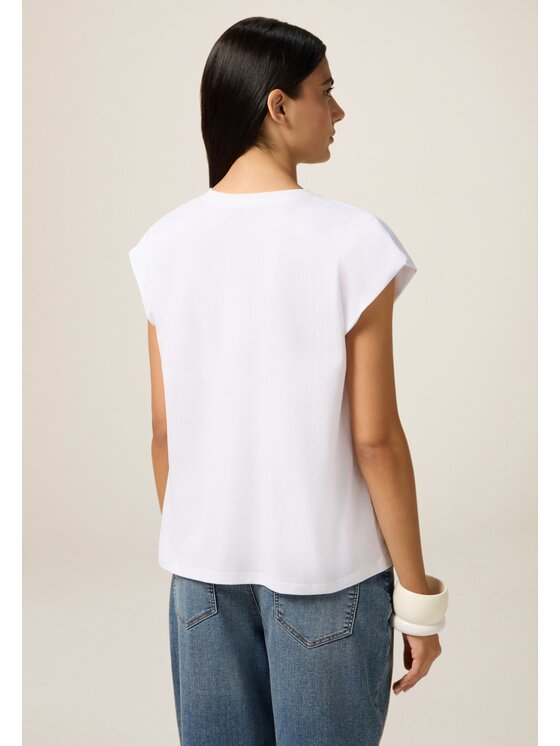 Oltre Oltre T-shirt G025J004382N011 Bianco Regular Fit