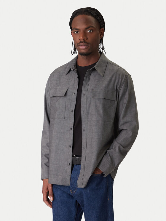 Calvin Klein Cămașă Easy LV04LE114G Gri Relaxed Fit