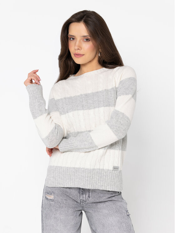 Miss LK Miss LK Sweter MISSLKS Szary Regular Fit