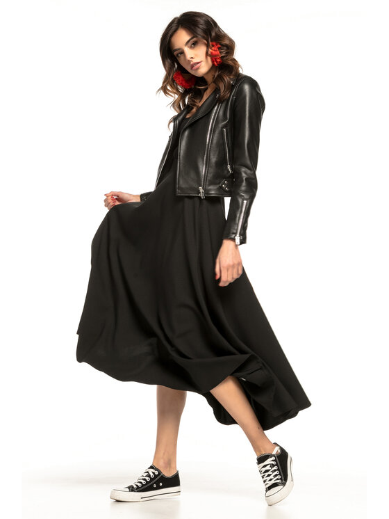 Tessita Tessita Spódnica midi T260 Czarny A-Line Fit