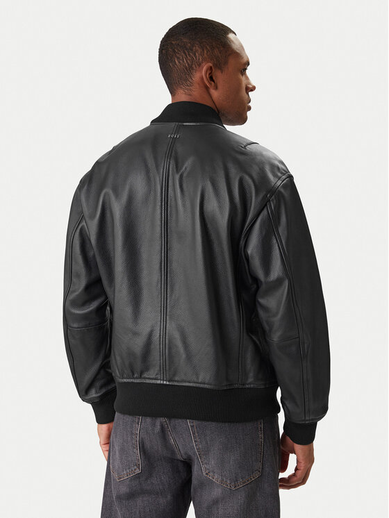 BOSS BOSS Geacă de piele Jakri 50552151 Negru Regular Fit
